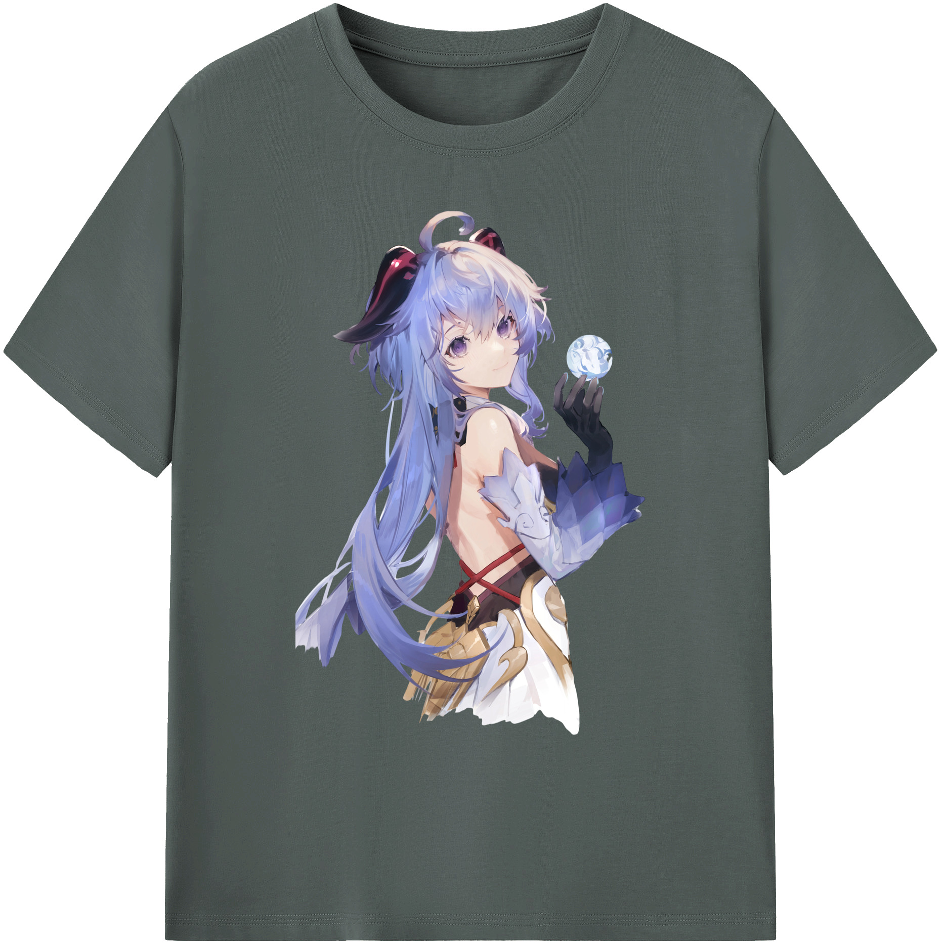 げんし神 甘雨 かんう genshin Ganyu 綿100％ メンズ半袖Tシャツ｜肌触りやわらか＆通気性